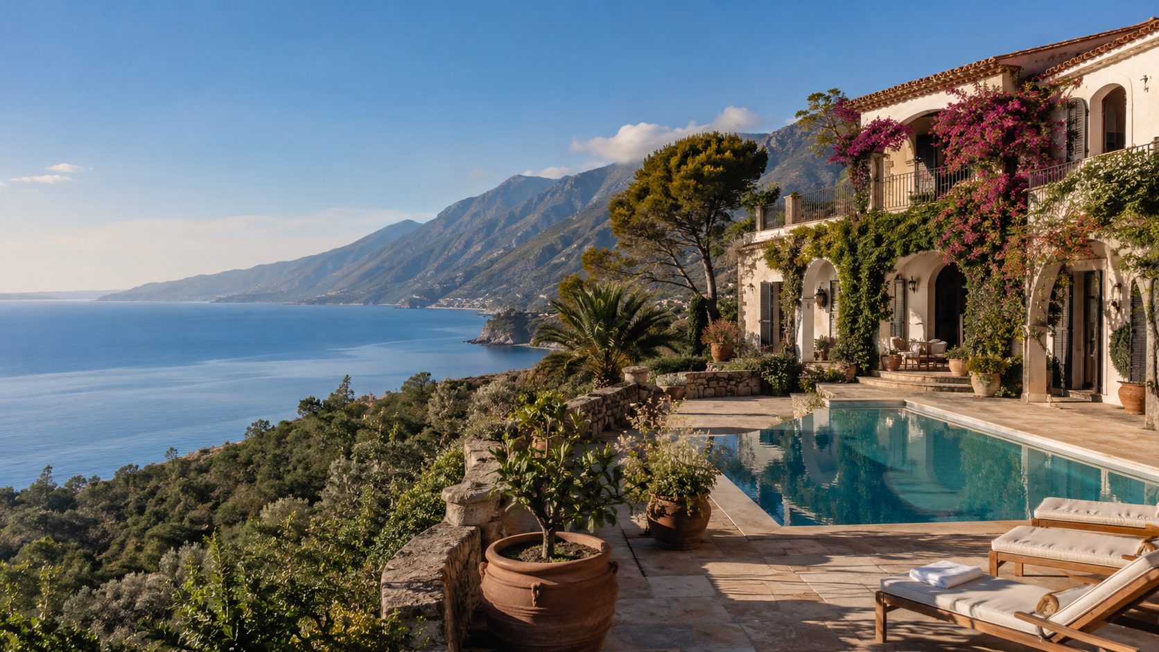 Calabrian coast where the mountains meet the sea